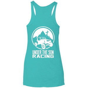 Under The Son Racing 2-sided print NL6733 Next Level Ladies' Triblend Racerback Tank