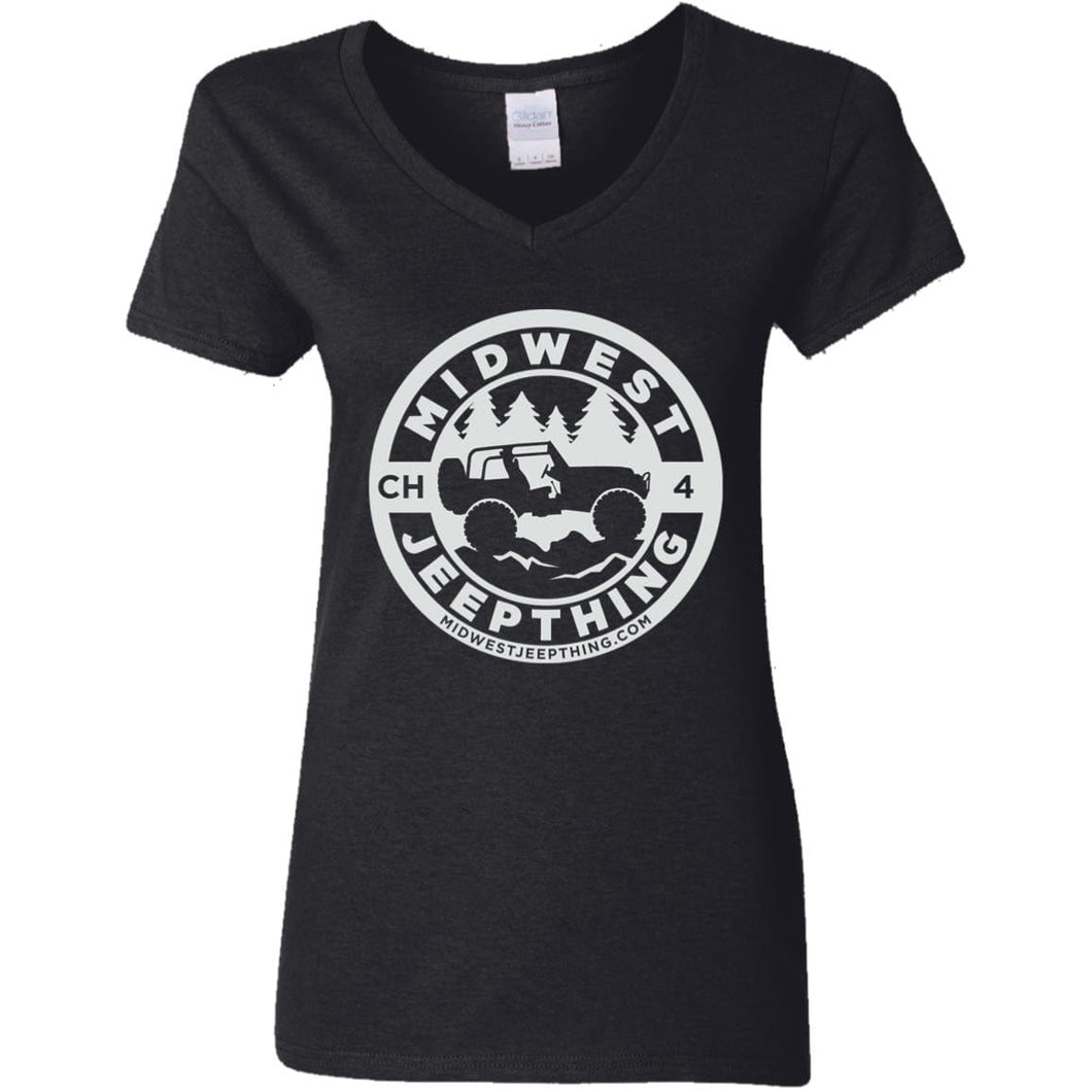 MWJT CH white logo G500VL Ladies' 5.3 oz. V-Neck T-Shirt