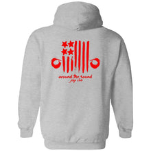 ASJC 2-sided print with Freedom flag on back G185 Gildan Pullover Hoodie 8 oz.