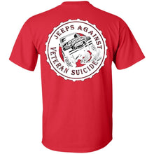 Unity Flag front, Jeeps Against Veteran Suicide back G200 Gildan Ultra Cotton T-Shirt