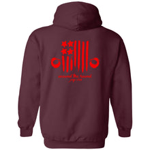 ASJC 2-sided print with Freedom flag on back G185 Gildan Pullover Hoodie 8 oz.