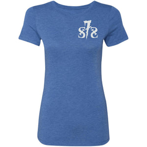 S7S white logo Taco 2-sided print NL6710 Ladies' Triblend T-Shirt