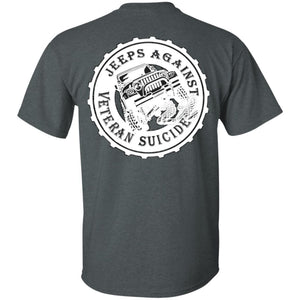 Unity Flag front, Jeeps Against Veteran Suicide back G200 Gildan Ultra Cotton T-Shirt