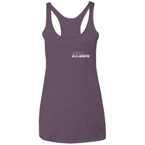 XJ Jeeps 2-sided print NL6733 Next Level Ladies' Triblend Racerback Tank