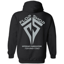 Flop Shop gray logo 2-sided print G185 Gildan Pullover Hoodie 8 oz.
