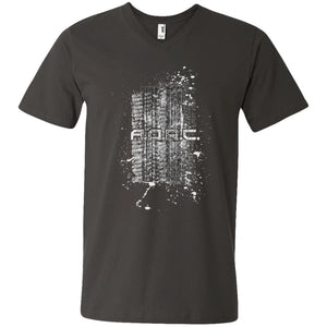 AORC Vertical white 2-sided print 982 Men's Printed V-Neck T-Shirt