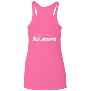 XJ Jeeps 2-sided print NL6733 Next Level Ladies' Triblend Racerback Tank