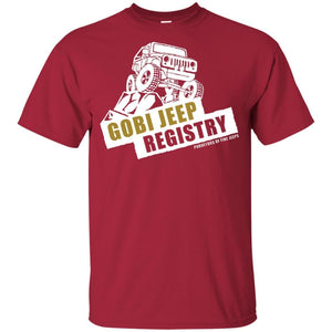 Gobi Jeep Registry white logo G200B Gildan Youth Ultra Cotton T-Shirt