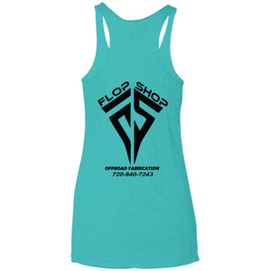 Flop Shop 2-sided print NL6733 Next Level Ladies' Triblend Racerback Tank