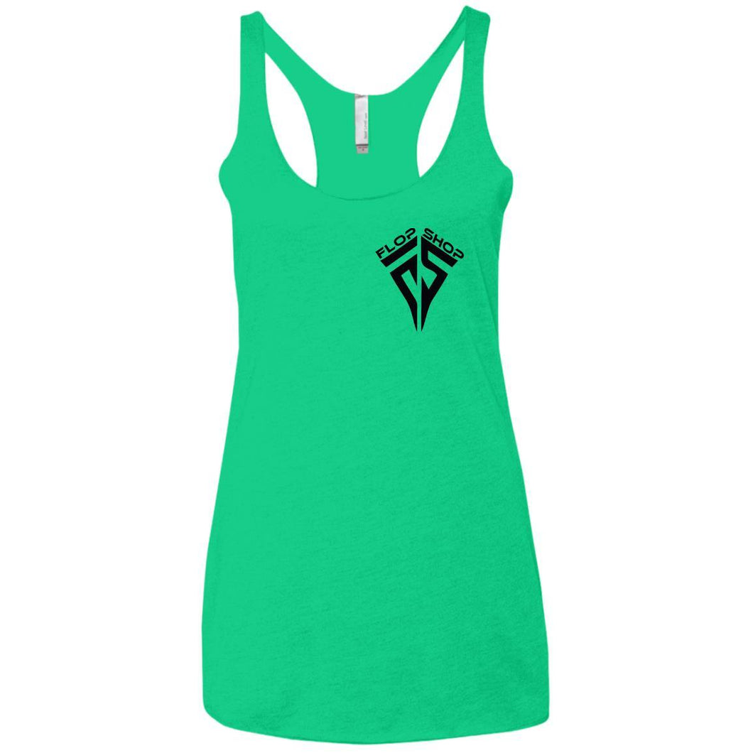 Flop Shop 2-sided print NL6733 Next Level Ladies' Triblend Racerback Tank