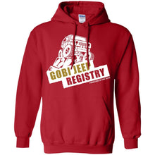Gobi Jeep Registry white logo G185 Gildan Pullover Hoodie 8 oz.