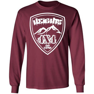 Heights 4x4 crest white logo G240 Gildan LS Ultra Cotton T-Shirt