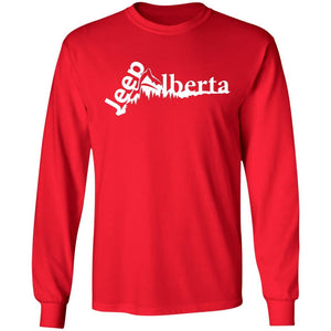 Jeep Alberta white logo G240 Gildan LS Ultra Cotton T-Shirt