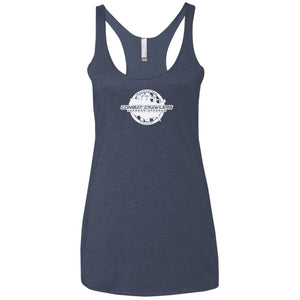 CCVOA white logo NL6733 Next Level Ladies' Triblend Racerback Tank