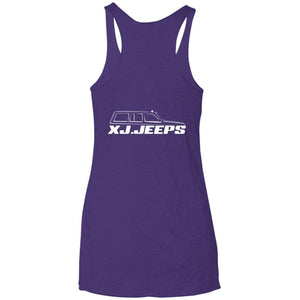XJ Jeeps 2-sided print NL6733 Next Level Ladies' Triblend Racerback Tank