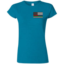 Unity Flag front & Jeeps Against Veteran Suicide back G640L Gildan Softstyle Ladies' T-Shirt