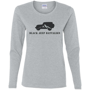 Black Jeep Battalion G540L Gildan Ladies' Cotton LS T-Shirt