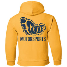 Yeti Motorsports blue logo 2-sided print G185B Gildan Youth Pullover Hoodie