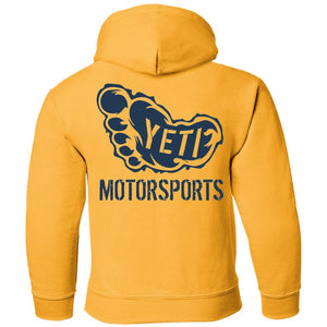 Yeti Motorsports blue logo 2-sided print G185B Gildan Youth Pullover Hoodie
