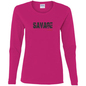 Savage Jeeps G540L Gildan Ladies' Cotton LS T-Shirt