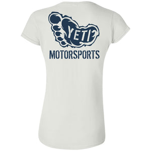 Yeti Motorsports blue logo 2-sided print G640L Gildan Softstyle Ladies' Fitted T-Shirt