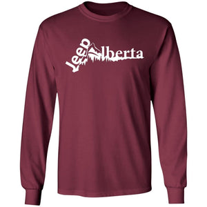 Jeep Alberta white logo G240 Gildan LS Ultra Cotton T-Shirt