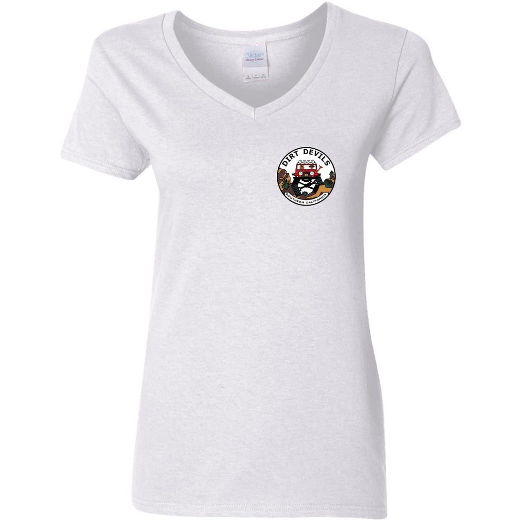 Dirt Devils Jeep Club 2-sided print G500VL Ladies' 5.3 oz. V-Neck T-Shirt