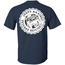 Unity Flag front, Jeeps Against Veteran Suicide back G200 Gildan Ultra Cotton T-Shirt