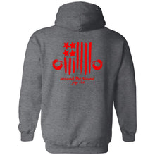 ASJC 2-sided print with Freedom flag on back G185 Gildan Pullover Hoodie 8 oz.