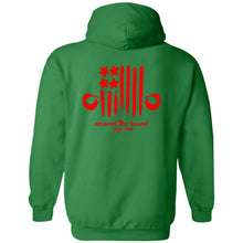 ASJC 2-sided print with Freedom flag on back G185 Gildan Pullover Hoodie 8 oz.