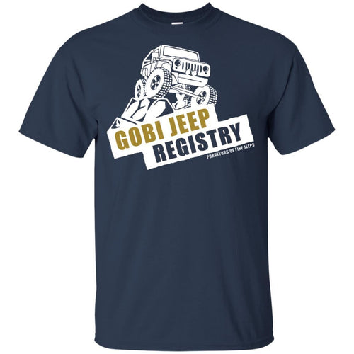 Gobi Jeep Registry white logo G200B Gildan Youth Ultra Cotton T-Shirt