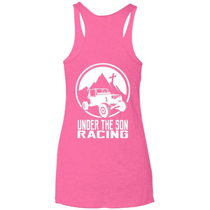 Under The Son Racing 2-sided print NL6733 Next Level Ladies' Triblend Racerback Tank