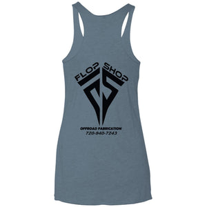 Flop Shop 2-sided print NL6733 Next Level Ladies' Triblend Racerback Tank