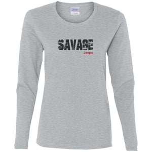 Savage Jeeps G540L Gildan Ladies' Cotton LS T-Shirt