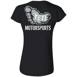 Yeti Motorsports logo 2-sided print G640L Gildan Softstyle Ladies' Fitted T-Shirt