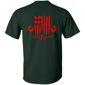ASJC 2-sided print with Freedom flag on back G200 Gildan Ultra Cotton T-Shirt