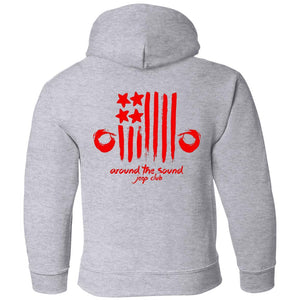 ASJC 2-sided print with Freedom flag on back G185B Gildan Youth Pullover Hoodie