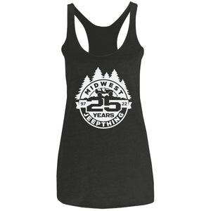 MWJT-25-years white logo NL6733 Ladies' Triblend Racerback Tank