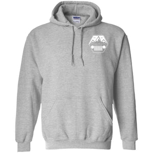 ASJC 2-sided print with Freedom flag on back G185 Gildan Pullover Hoodie 8 oz.