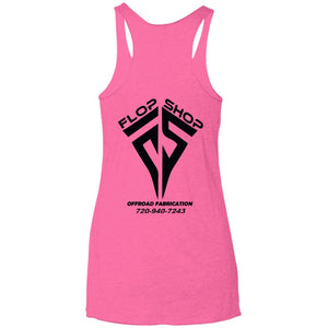 Flop Shop 2-sided print NL6733 Next Level Ladies' Triblend Racerback Tank