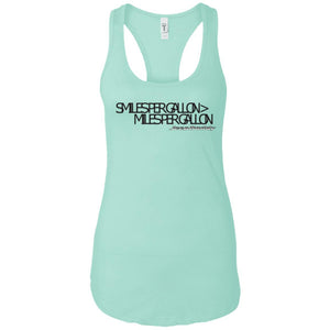 JeepDaddy Smiles Per Gallon > Miles Per Gallon Ladies' Ideal Racerback Tank