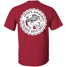 Unity Flag front, Jeeps Against Veteran Suicide back G200 Gildan Ultra Cotton T-Shirt