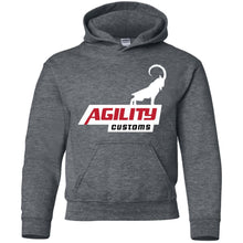 Agility Customs white logo G185B Gildan Youth Pullover Hoodie