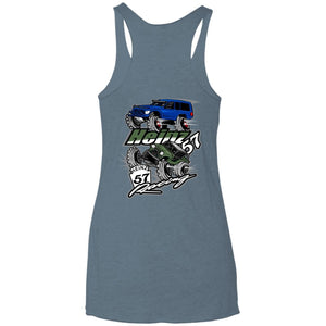 H57 Racing 2-sided print NL6733 Next Level Ladies' Triblend Racerback Tank