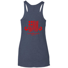ASJC 2-sided print with Freedom flag on back NL6733 Next Level Ladies' Triblend Racerback Tank