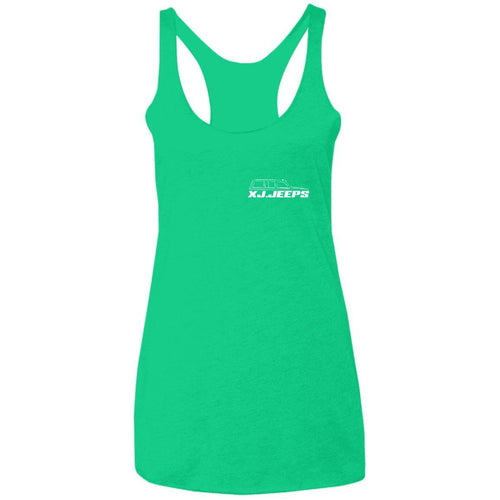 XJ Jeeps 2-sided print NL6733 Next Level Ladies' Triblend Racerback Tank