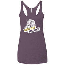 Gobi Jeep Registry white logo NL6733 Next Level Ladies' Triblend Racerback Tank