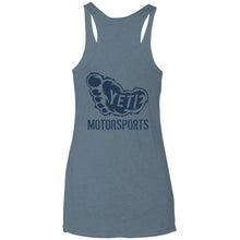 Yeti Motorsports blue logo 2-sided print NL6733 Next Level Ladies' Triblend Racerback Tank