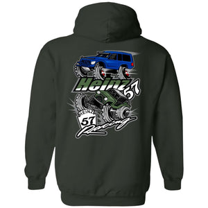 H57 Racing 2-sided print G185 Gildan Pullover Hoodie 8 oz.