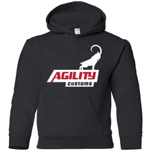 Agility Customs white logo G185B Gildan Youth Pullover Hoodie